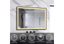 duschspa LED Badspiegel mit Rahmen Schwarz Dimmbar Touch Bild 1