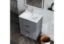 duschspa Waschtisch Badmöbel Set Waschbecken mit Unterschrank Hochglanz Schwarz Bild 3