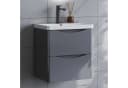duschspa Waschtisch Waschbecken mit Unterschrank Badmöbel Set Modern Dunklegrau Bild 1