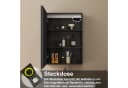 duschspa Spiegelschrank LED Badschrank Schwarz Hochglanz 40-100cm Bild 5