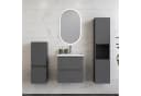 duschspa Waschtisch mit Unterschrank Matt Grau Keramik Bild 4