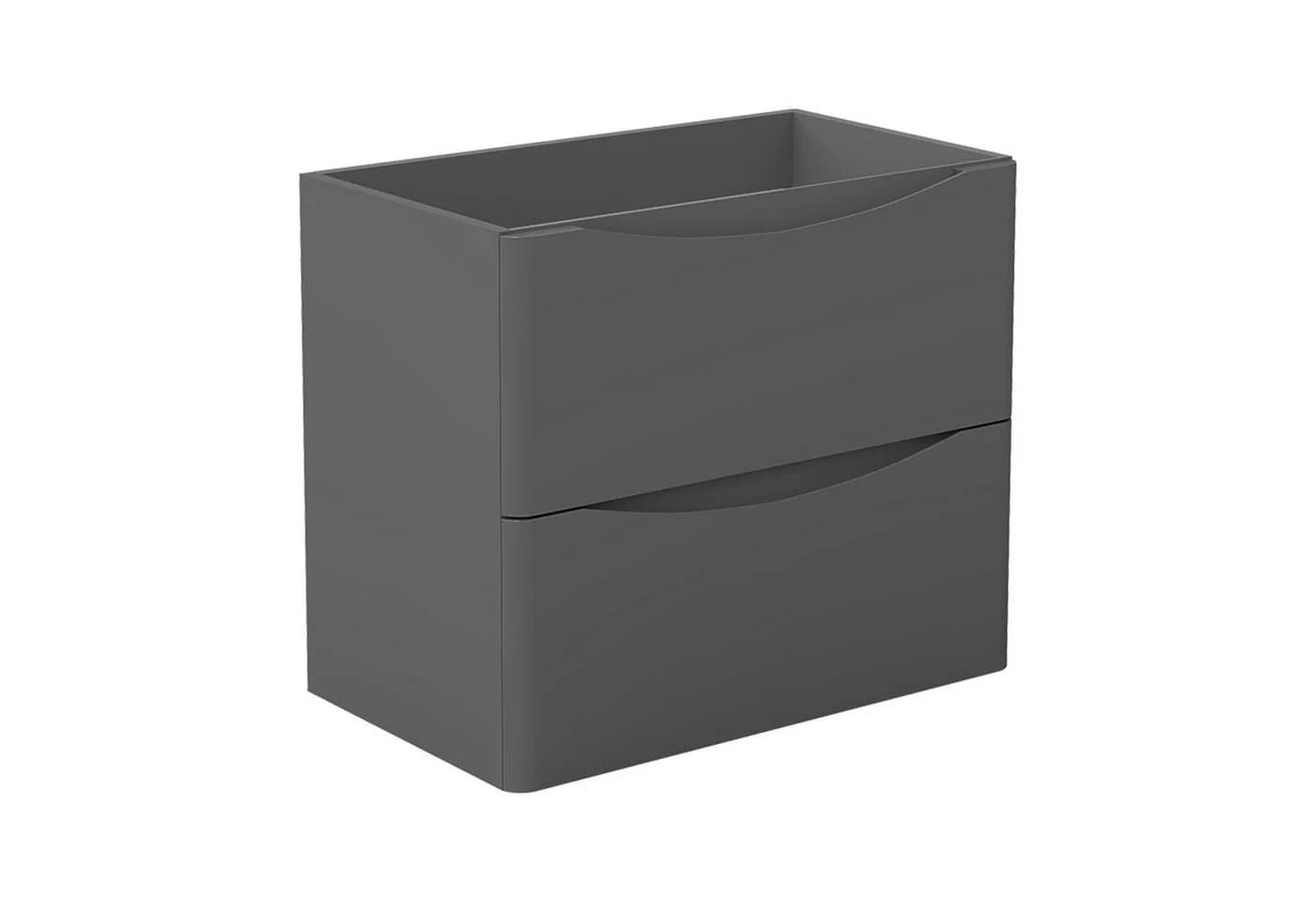 duschspa Waschtischunterschrank Wandhängend Grau Hochglanz Soft-Close - Bild 2