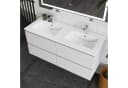 duschspa Doppelwaschtisch 120cm Weiß mit Unterschrank Bild 1