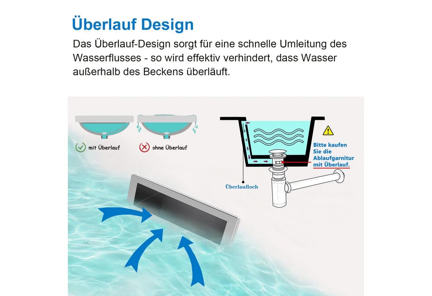 duschspa Waschtisch mit Unterschrank Weiß Hochglanz Badmöbel Set - Bild 4