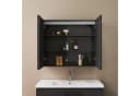 duschspa Spiegelschrank LED Badschrank mit Steckdose Schwarz Hochglanz Bild 1