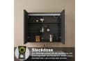 duschspa Spiegelschrank LED Badschrank mit Steckdose Schwarz Hochglanz Bild 5