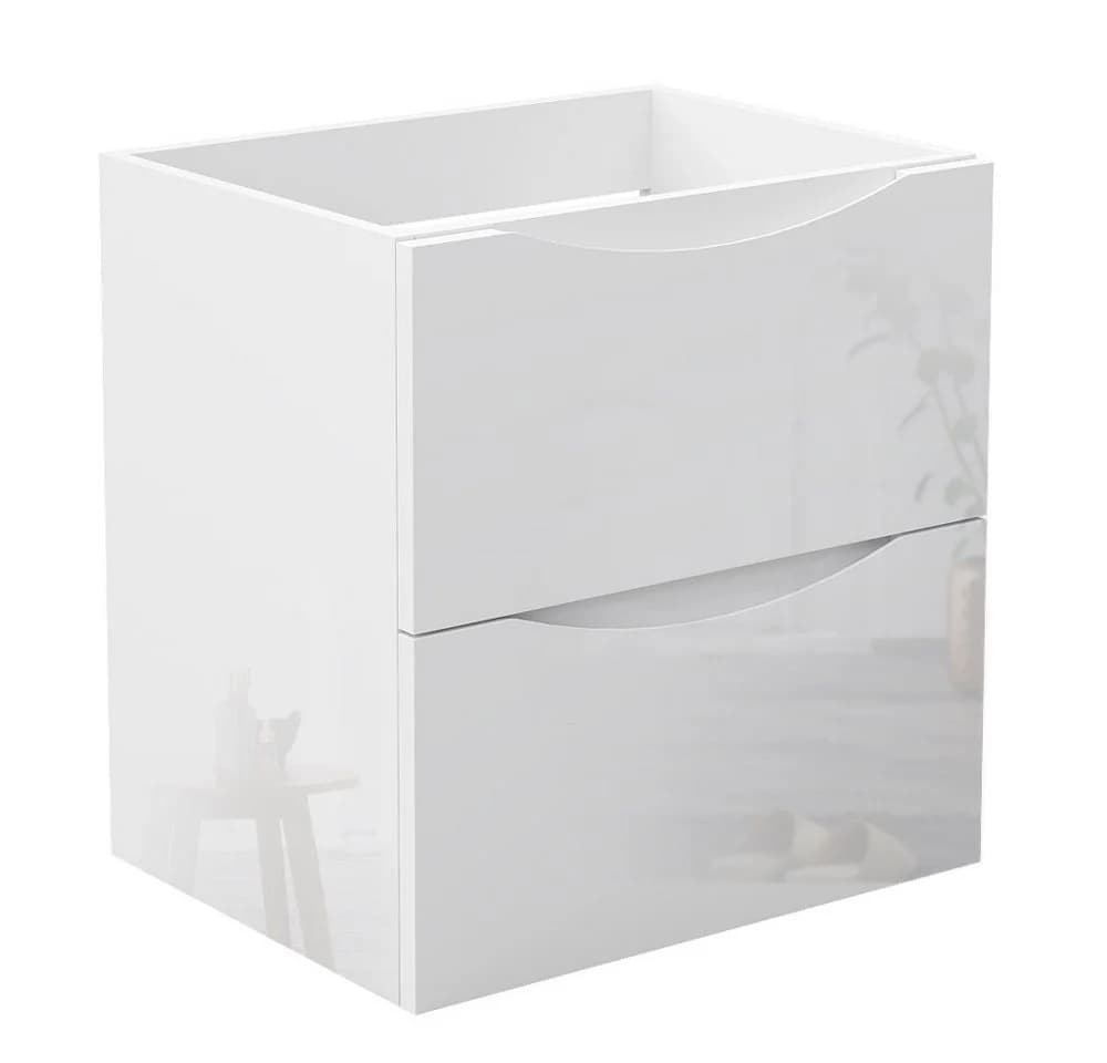 duschspa Waschtischunterschrank Hängeschrank 50-120cm Weiß Hochglanz - Bild 2
