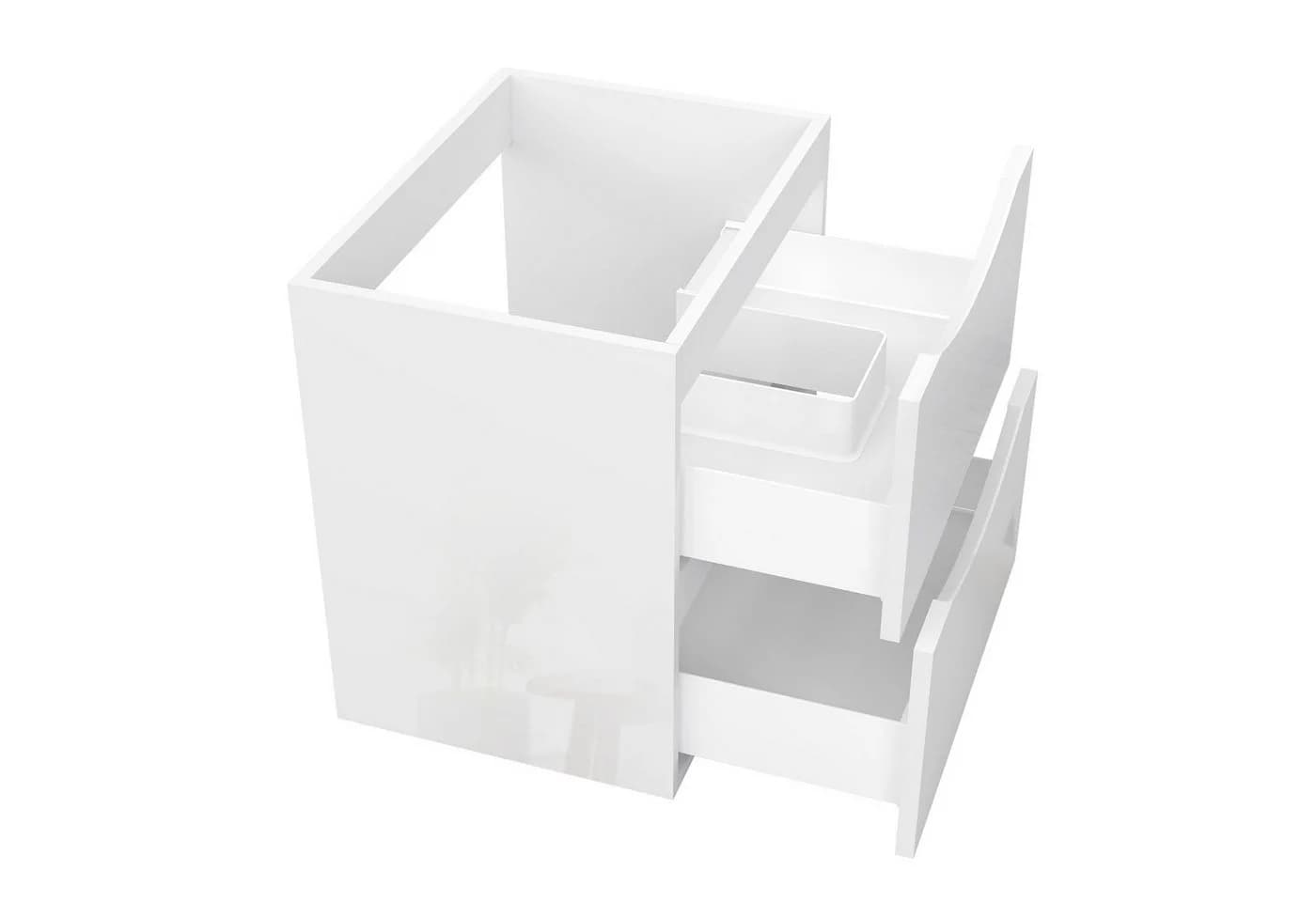 duschspa Waschtischunterschrank Hängeschrank 50-120cm Weiß Hochglanz - Bild 3