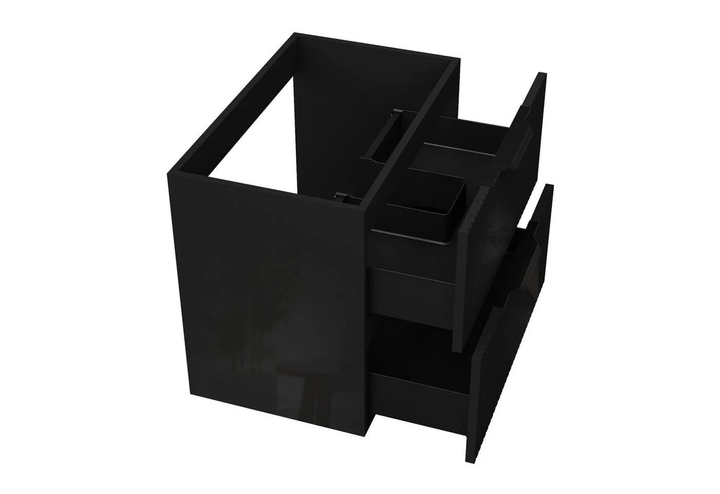 duschspa Waschtischunterschrank Hängend Schwarz Matt/Hochglanz - Bild 3