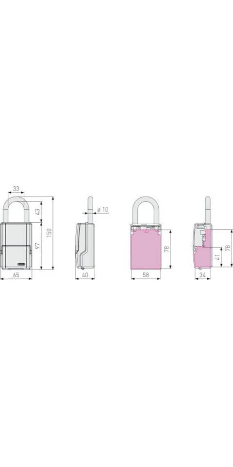 ABUS KeyGarage Mini 737 Schlüsseltresor mit Bügel Schwarz/Silber