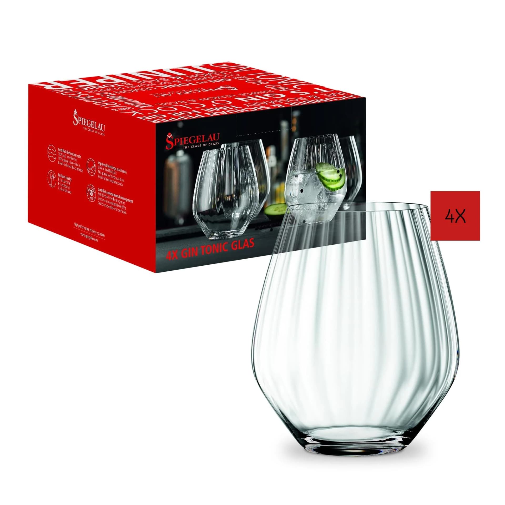 Spiegelau Gin Tonic Becher 625 ml 4er Set Kristallglas