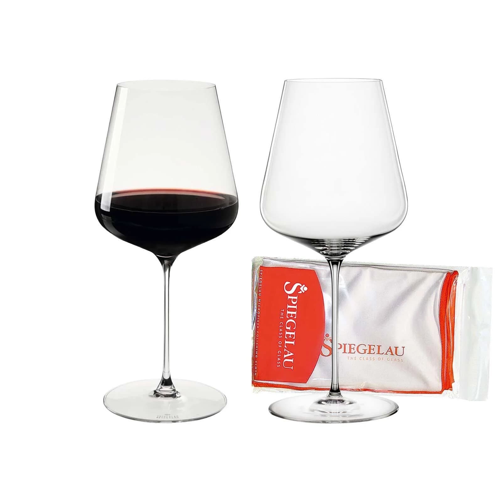 SPIEGELAU Bordeauxglas Definition 2er Set transparent mit Poliertuch