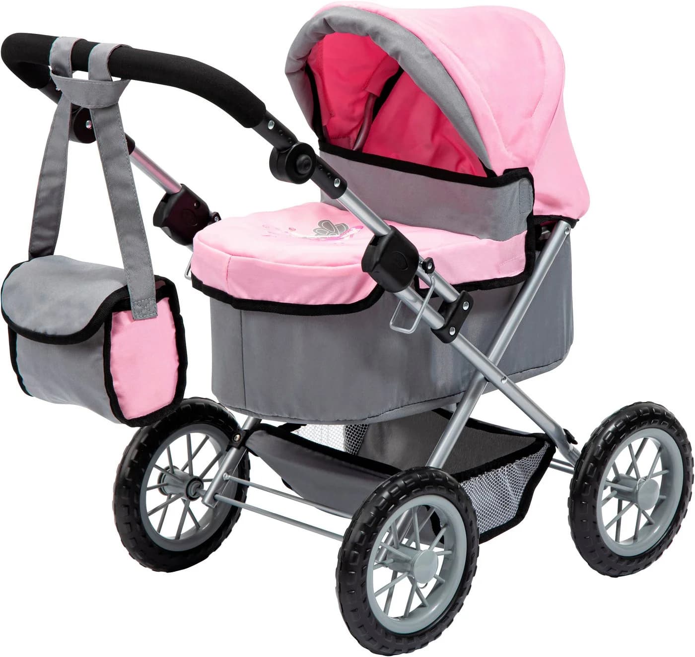 Bayer Puppenwagen Trendy Grau/Rosa mit Wickeltasche - Bild 2