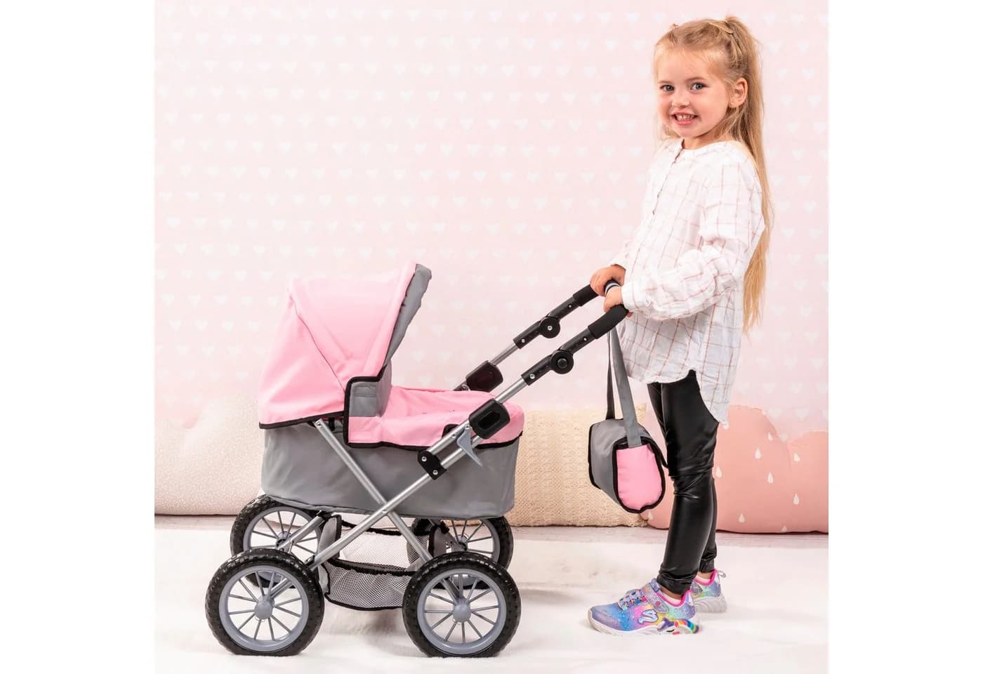 Bayer Puppenwagen Trendy Grau/Rosa mit Wickeltasche - Bild 5