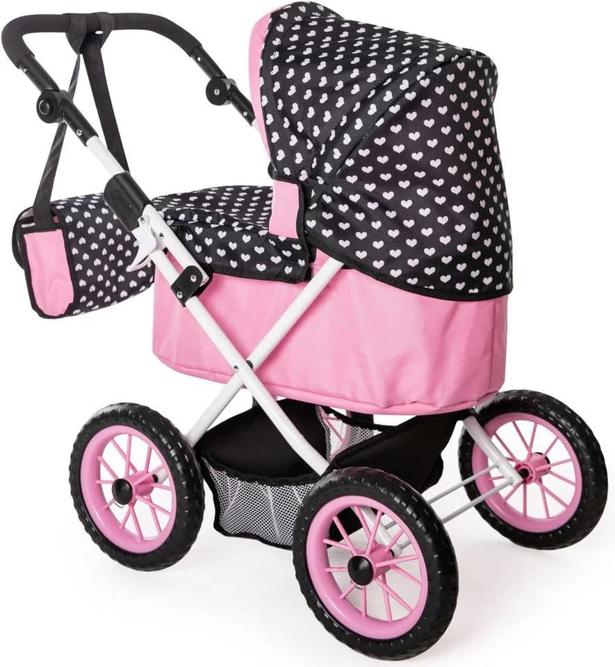 Bayer Puppenwagen Trendy pink/schwarz mit verstellbarem Griff