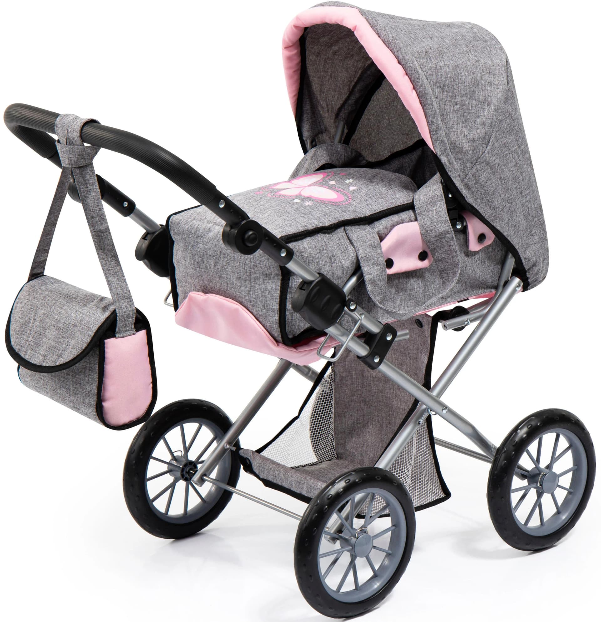 Bayer Kombi-Puppenwagen City Star grau/rosa