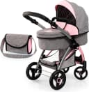 Bayer Kombi-Puppenwagen City Max grau/rosa mit Wickeltasche Bild 2