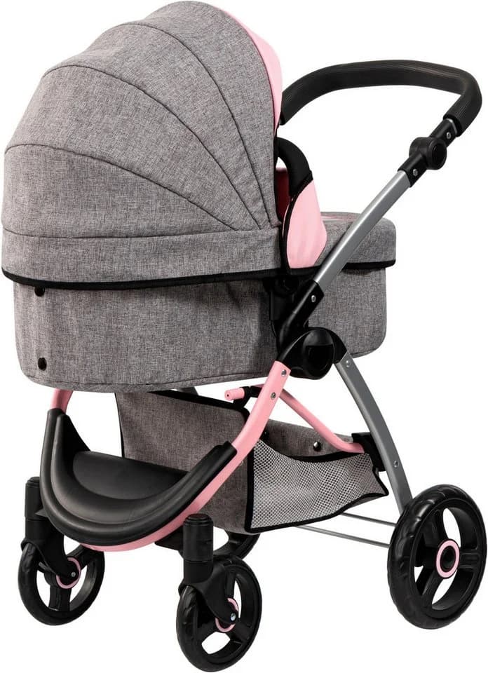 Bayer Kombi-Puppenwagen City Max grau/rosa mit Wickeltasche - Bild 4