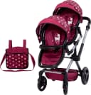 Bayer Puppen-Zwillingsbuggy Xeo Twin bordeaux mit Wickeltasche Bild 2
