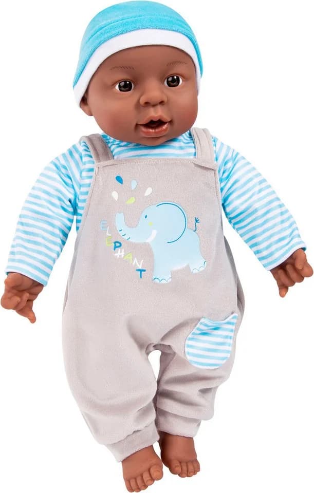 Babypuppe BAYER Interactive Baby Boy 40 cm blau/grau