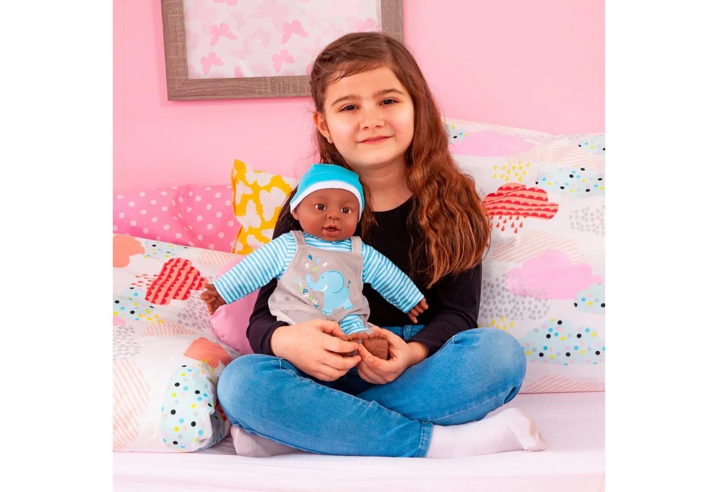 Babypuppe BAYER Interactive Baby Boy 40 cm blau/grau - Bild 5
