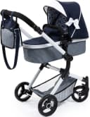 Bayer Kombi-Puppenwagen Vario inkl. Wickeltasche Blau/Grau Bild 2