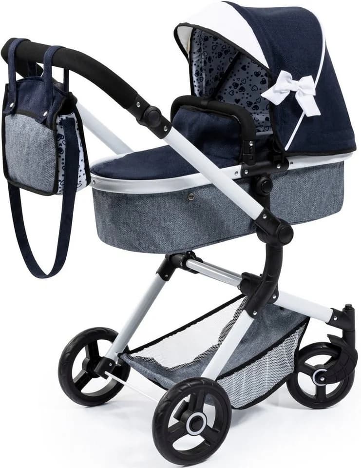 Bayer Kombi-Puppenwagen Vario inkl. Wickeltasche Blau/Grau - Bild 2