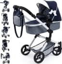 Bayer Kombi-Puppenwagen Vario inkl. Wickeltasche Blau/Grau Bild 3