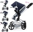 Bayer Kombi-Puppenwagen Vario inkl. Wickeltasche Blau/Grau Bild 4