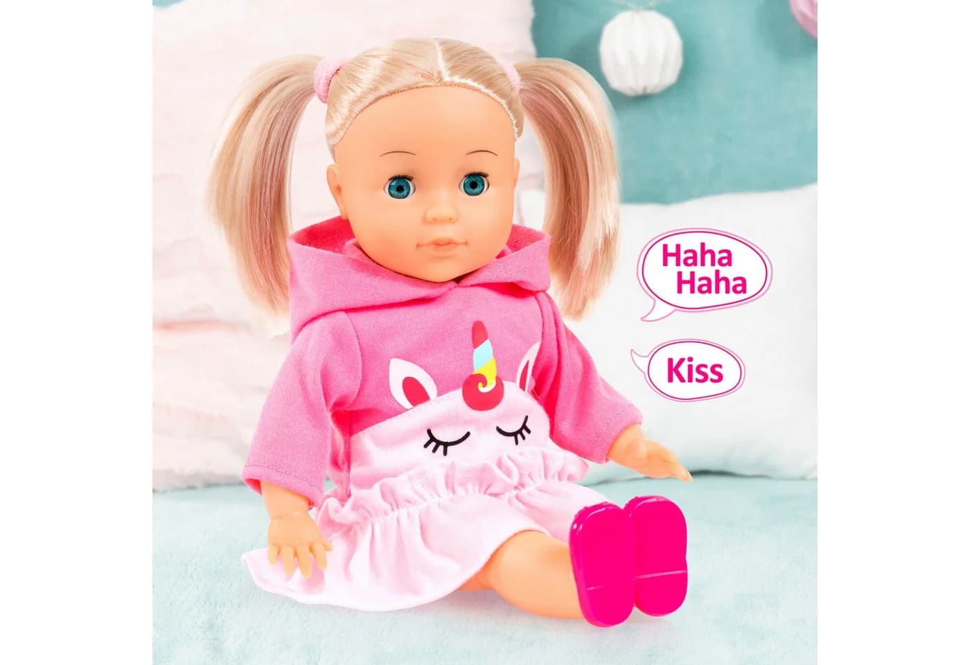 BAYER Stehpuppe Little Love Charlene 33 cm Rosa mit Schlafaugen