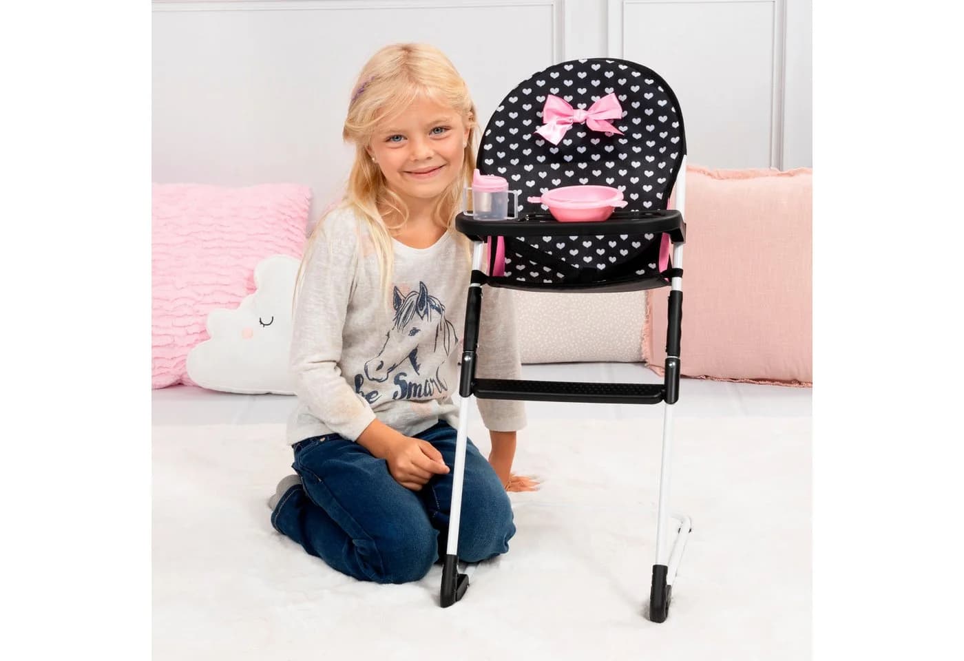 Bayer Puppenmöbel Reisebett-Set mit Hochstuhl, Spielbogen und Zubehör für Puppenpflege - Bild 3