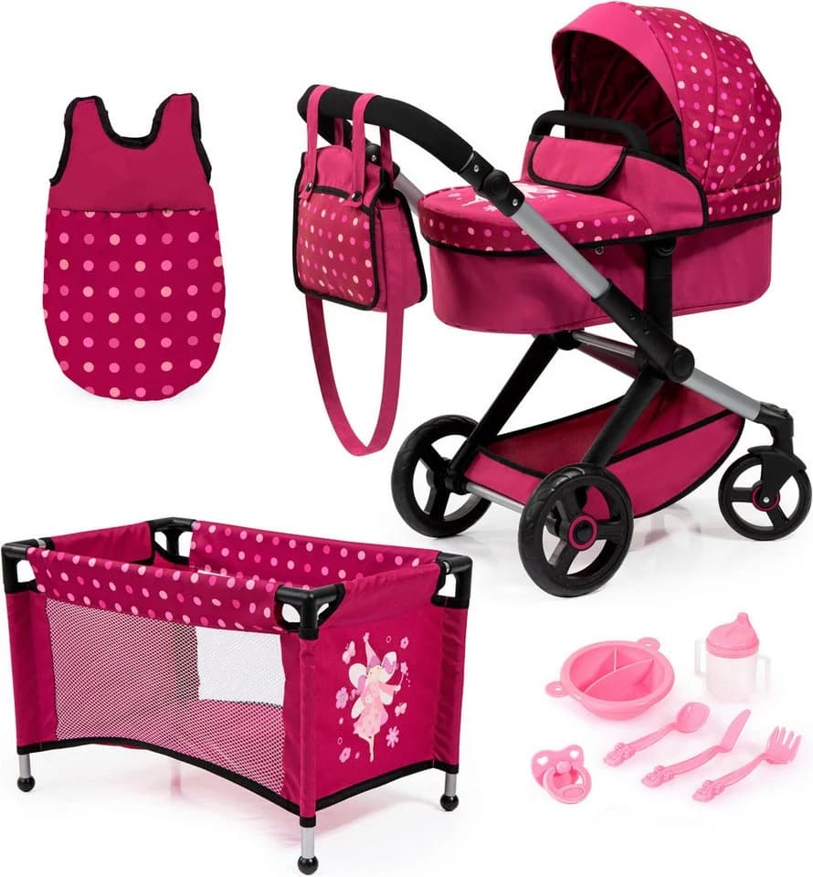 Bayer Kombi-Puppenwagen Xeo Mega Bordeaux Set - Bild 2