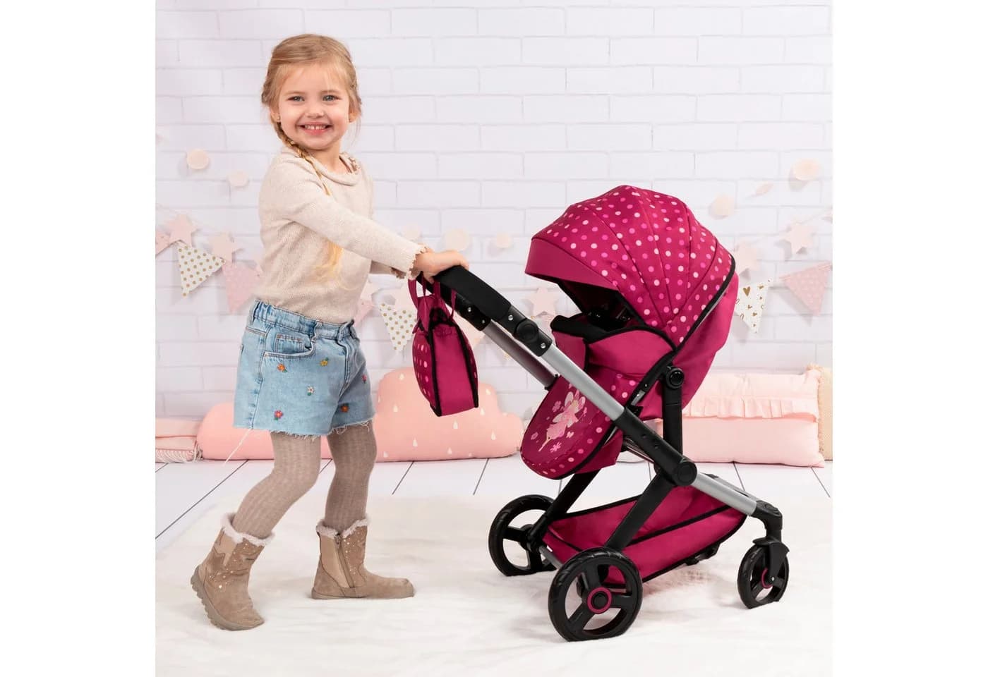 Bayer Kombi-Puppenwagen Xeo Mega Bordeaux Set - Bild 5