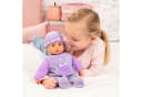 Bayer Babypuppe First Words Baby 38 cm Lila 3-tlg. mit Schlafaugen und Babygeräuschen Bild 1
