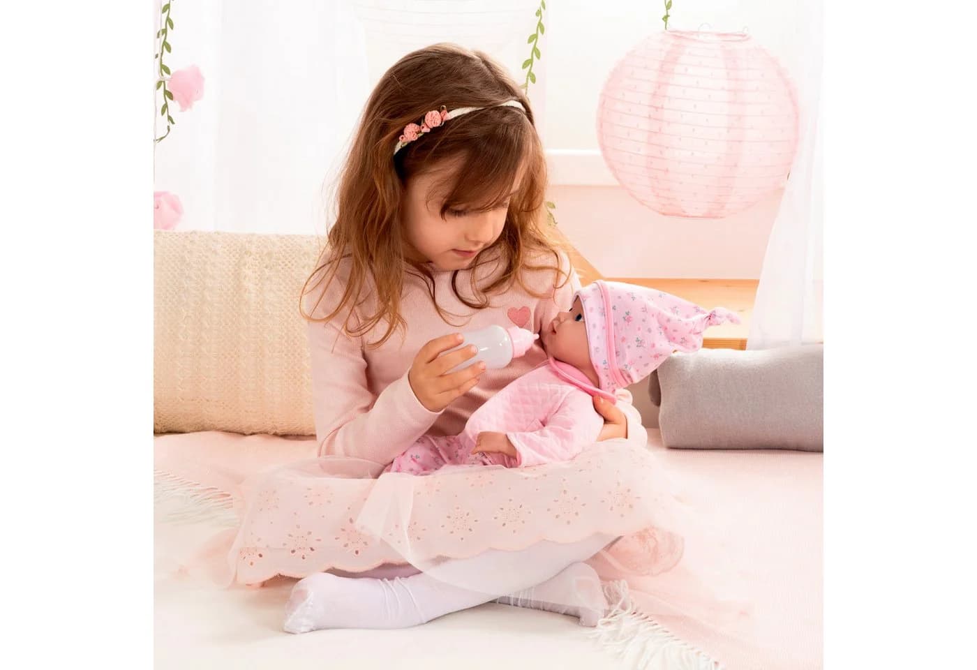 Babypuppe BAYER Reborn Baby 38 cm rosa - Bild 5