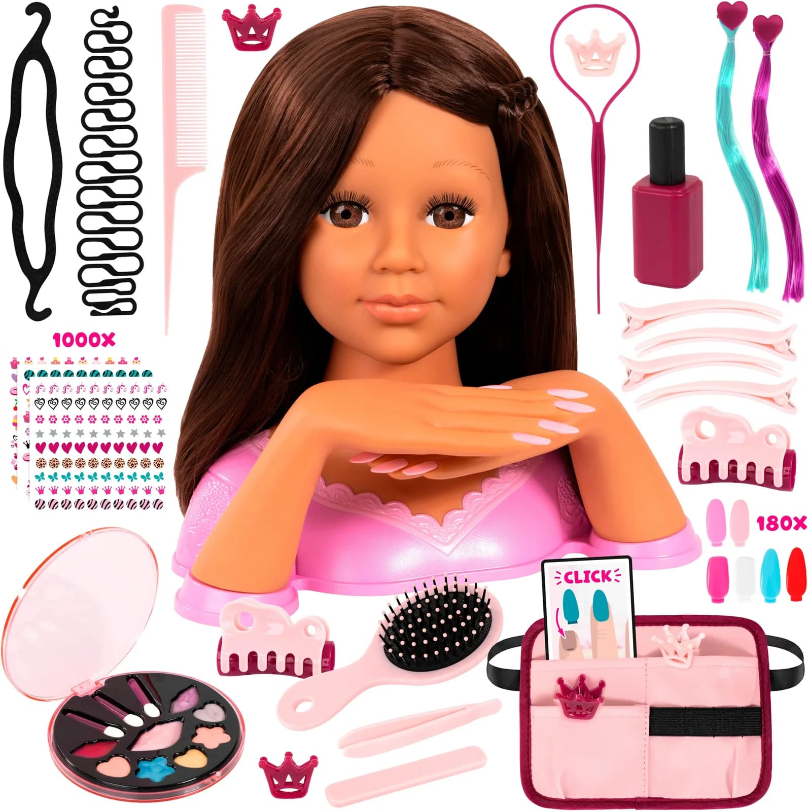 BAYER Charlene Magic Nails Frisier- & Schminkkopf Braun