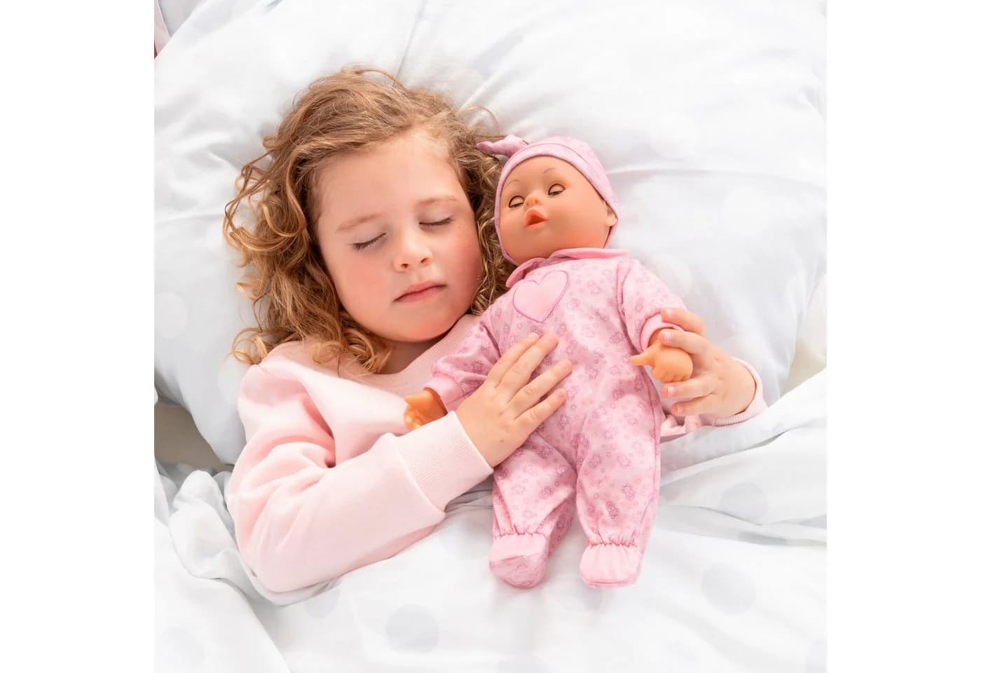 Bayer Babypuppe First Words Baby 38 cm Schafe Rosa (3-tlg) mit Schlafaugen und Babygeräuschen - Bild 4