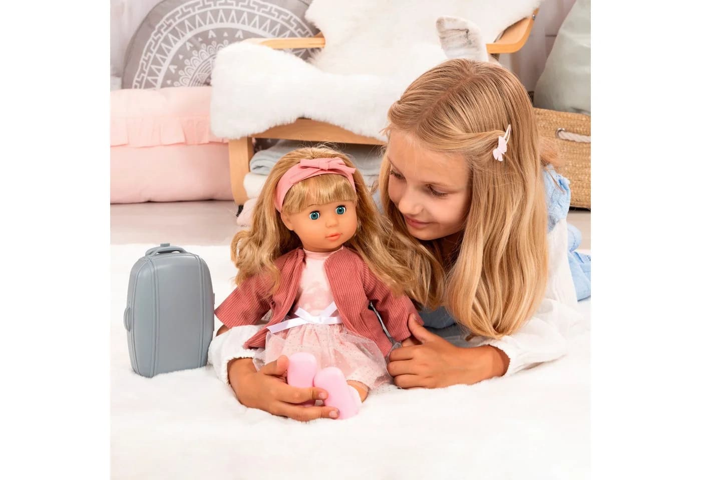Bayer Stehpuppe Charlene 46 cm Altrosa