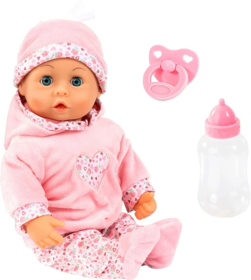 Bayer Babypuppe First Words Baby 38 cm Rosa 3-tlg. mit Schlafaugen und Babygeräuschen - Bild 2