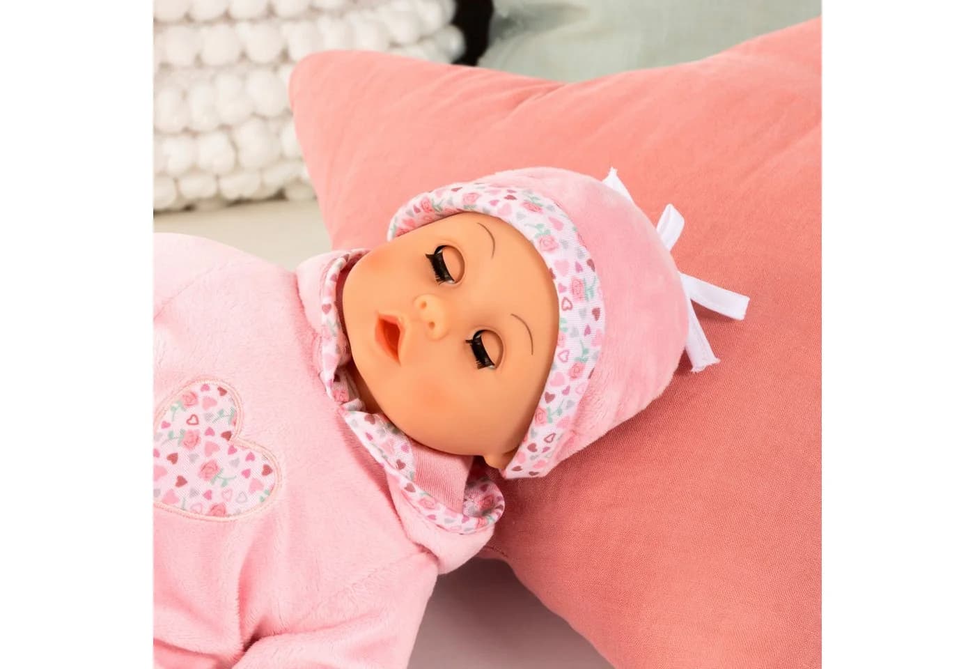 Bayer Babypuppe First Words Baby 38 cm Rosa 3-tlg. mit Schlafaugen und Babygeräuschen - Bild 5