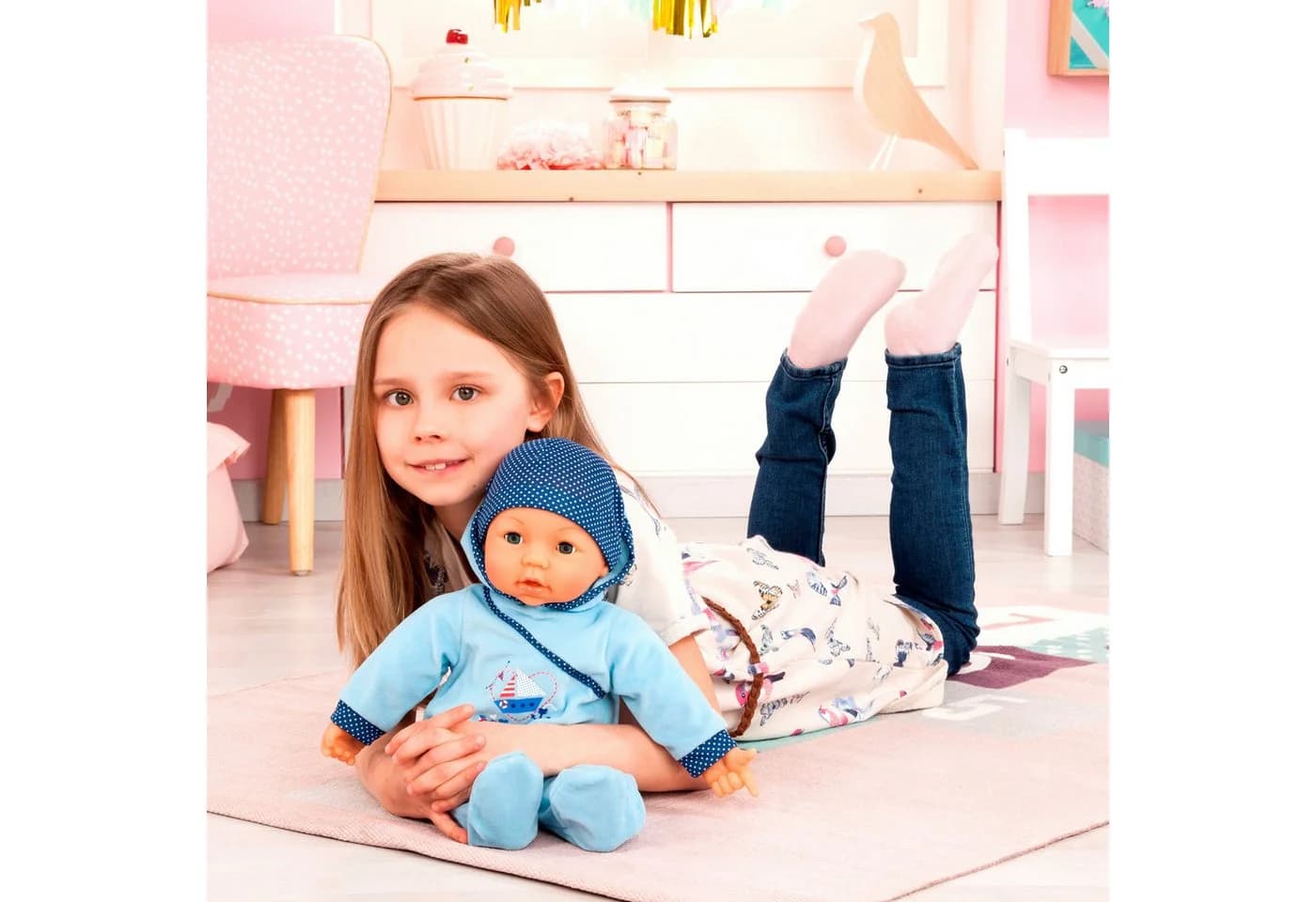 Babypuppe BAYER Hello Baby Boy 46 cm blau mit Soundfunktionen - Bild 5