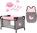 Bayer Puppen-Reisebett-Set 8-tlg. Grau/Rosa mit Zubehör Bild 2