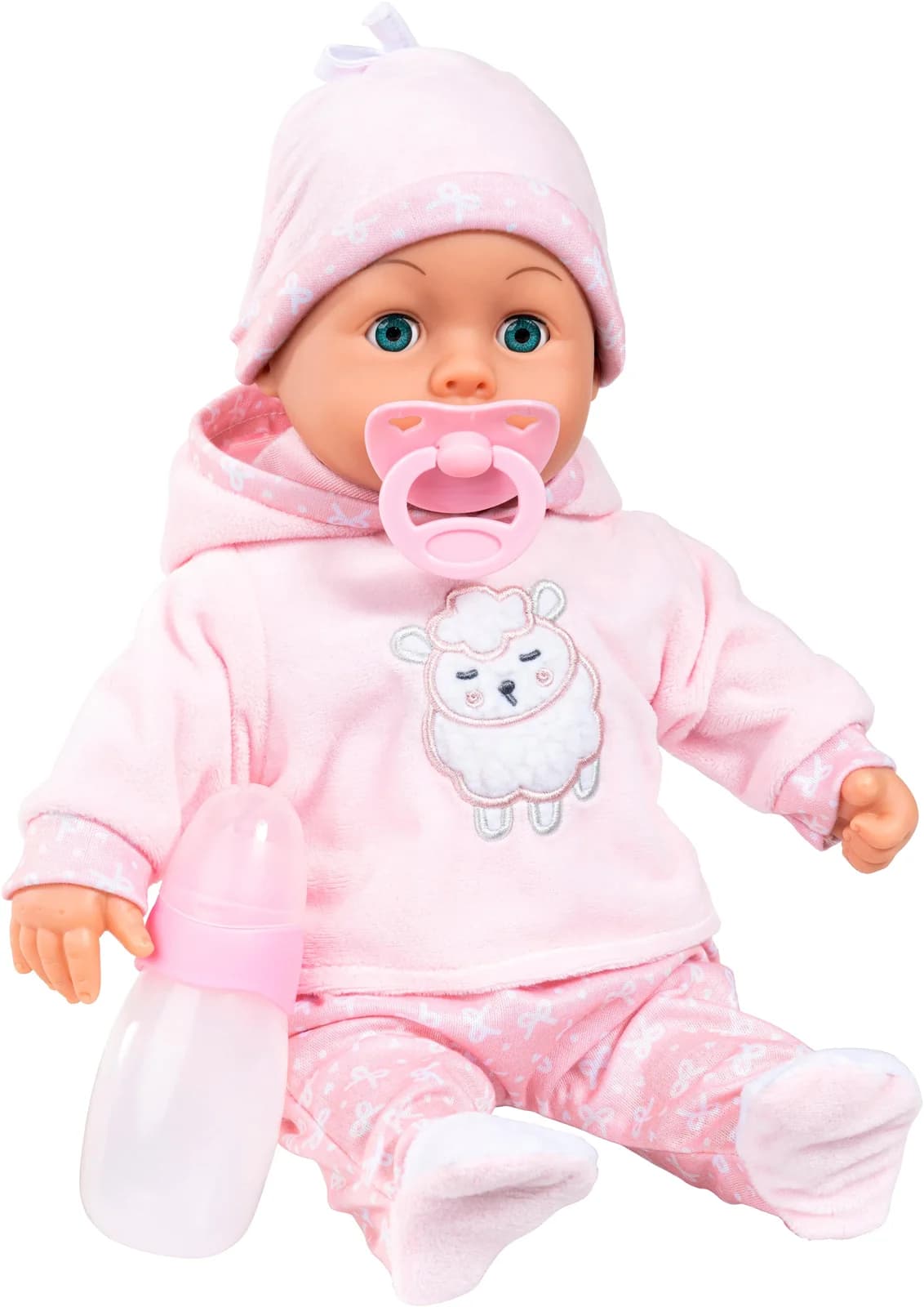 BAYER Babypuppe First Words 38 cm hellrosa mit Schlafaugen