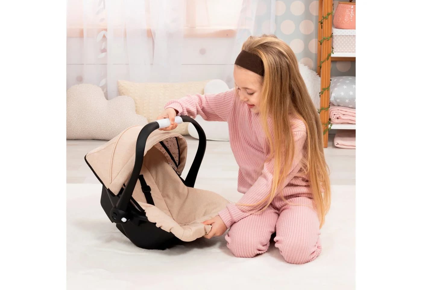 Bayer Puppen Autositz mit Dach, blau und pink, für Puppen bis 46 cm