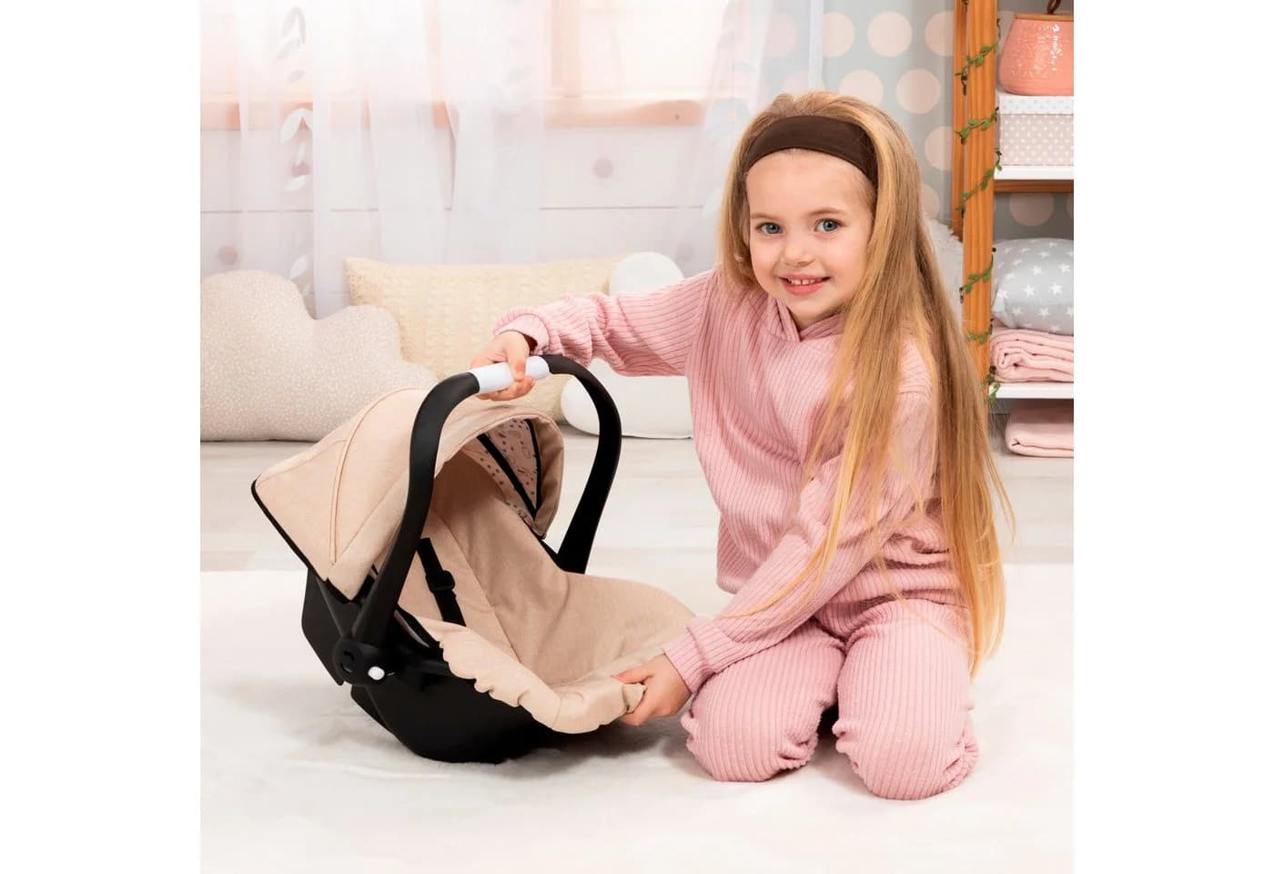 Bayer Puppen Autositz mit Dach, blau und pink, für Puppen bis 46 cm - Bild 4