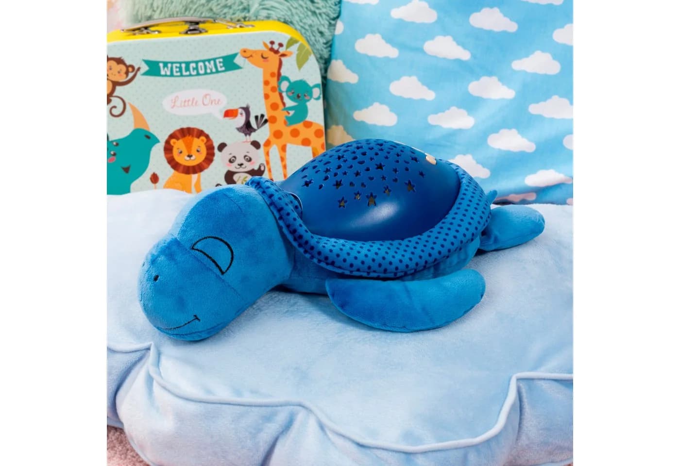 Bayer Kuscheltier Nachtlichttier Schildkröte Blau mit Lichtprojektion und Soundfunktion - Bild 4