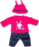 Bayer Puppenkleidung Set 3-tlg. Oberteil Hose Mütze Bunt Rosa Bild 2
