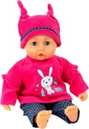 Bayer Puppenkleidung Set 3-tlg. Oberteil Hose Mütze Bunt Rosa Bild 3