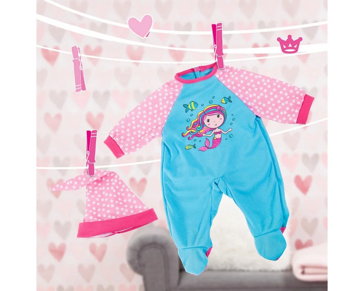 Bayer Puppenkleidung Strampler 38 cm Set 2-tlg. Blau/Rosa - Bild 3