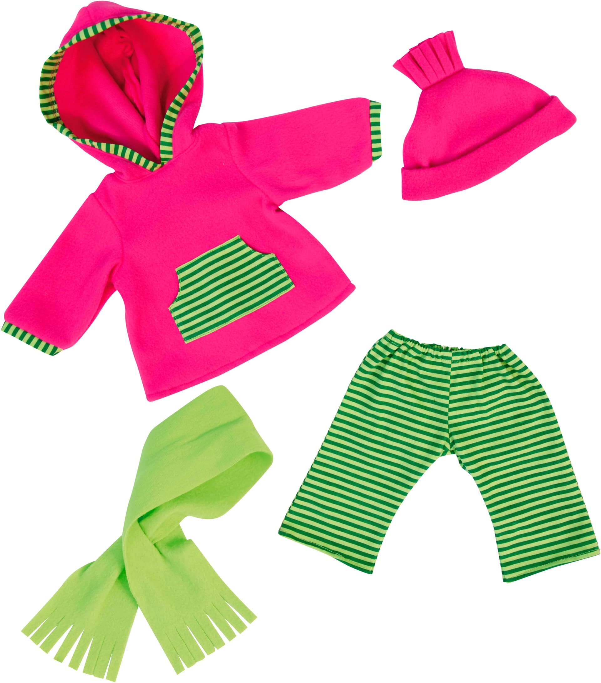 Bayer Puppenkleidung Set 4-tlg. Grün Gestreift für 42-46 cm Puppen